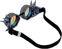 Vista 171 de Gafas de caleidoscopio retro con pinchos, gafas de cristal arcoíris steampunk estilo soldadura, gafas de cosplay punk