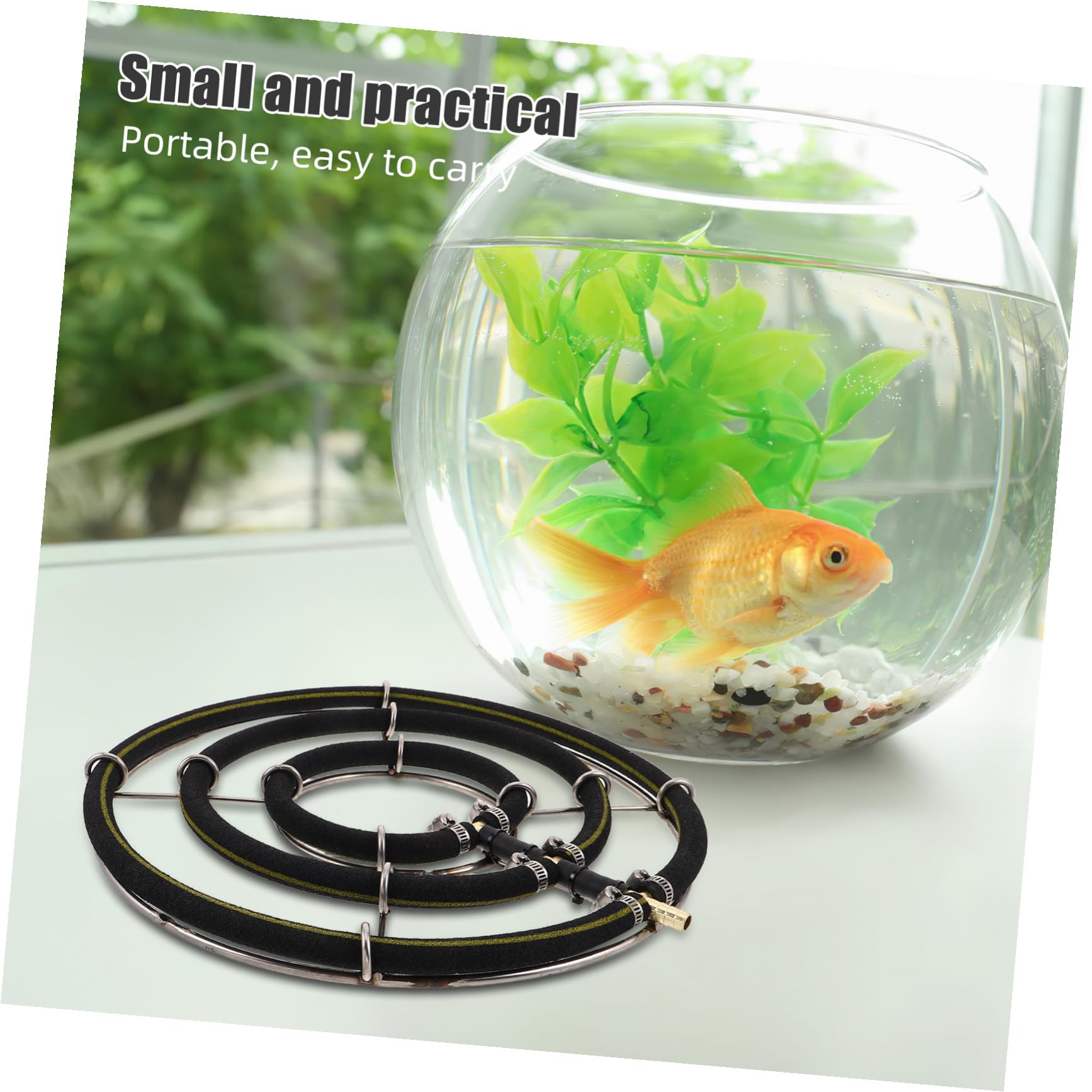 Hemobllo Anillo para Oxigenación Mejorada para Acuario Difusor de Burbujas de Oxígeno de 35cm en Acero Inoxidable 3 Aros, Liberación Fina de Burbujas en Acuarios Familiares y Granjas