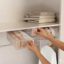 Sock Storage, Underwear Drawer Organizer, Transparent | Space-saving, practical sliding drawer, adjustable compartments, strong and durable, easy installation