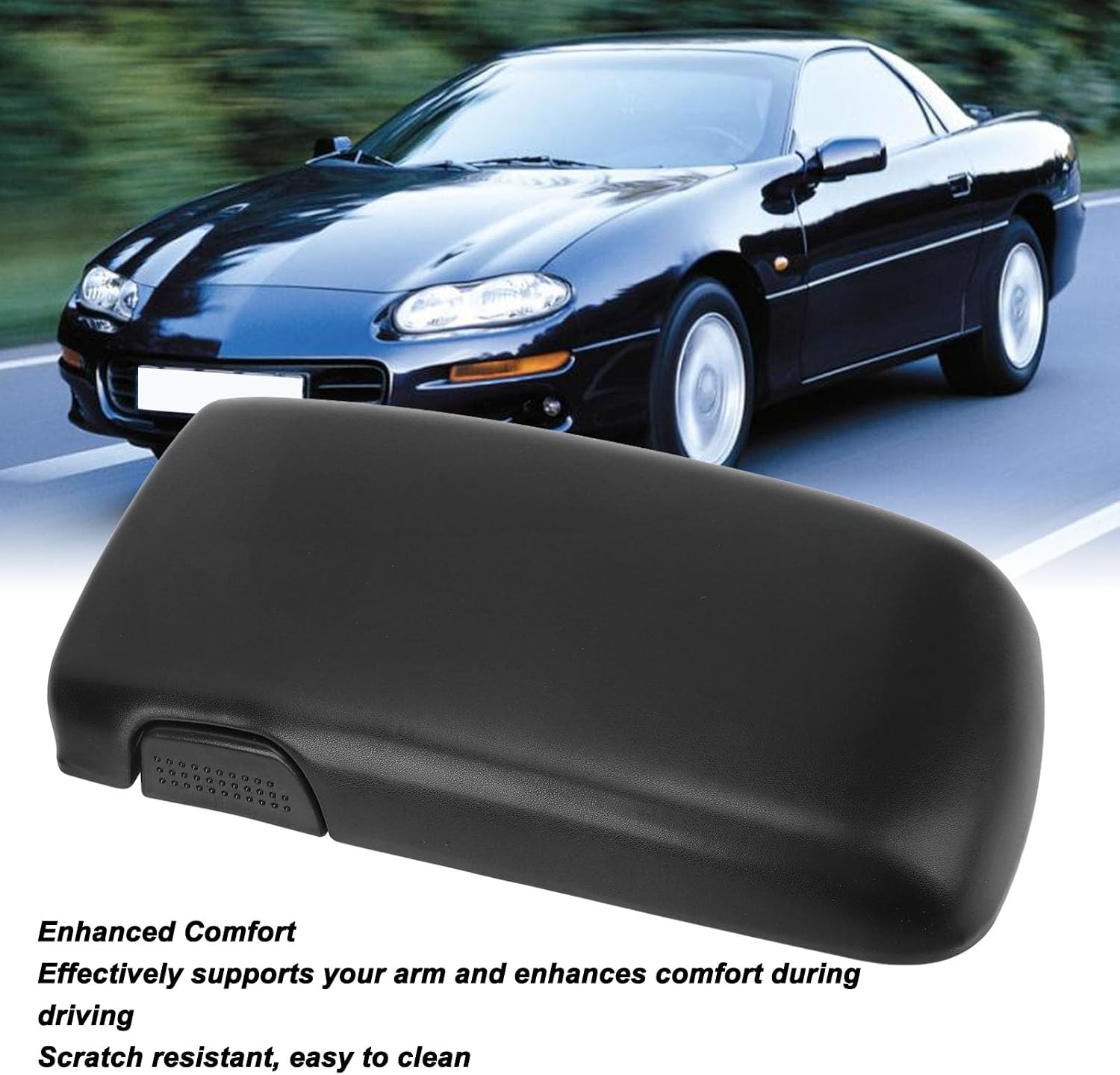 compatibility with Sturdy Center Console Lid Armrest, Black ABSPU Material, Scratch, Easy to Clean, Stylish Design, Soft and Comfortable, Direct Replacement with OE 10421355