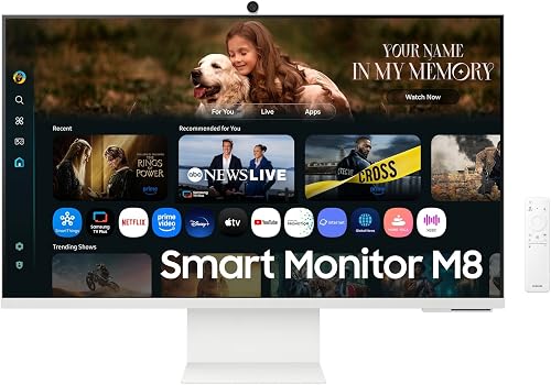 Samsung M8 M80F 4K Vision AI 3840 x 2160 UHD 32-Inch Smart Monitor, White
