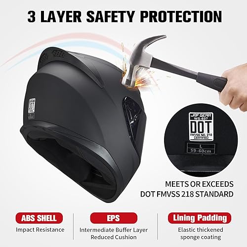 Miniatura 8 de Casco de motocicleta de cara completa WS-607 aprobado por DOT, casco de motocicleta de carreras de calle para adultos, visera plateada cromada