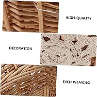 Vista 4 de Yardwe 1pc Rattan Flower Basket Storage Bins Baskets Flower Girl Baskets Seagrass Storage Baskets Rattan Basket Rattan Storage Baskets Egg Basket