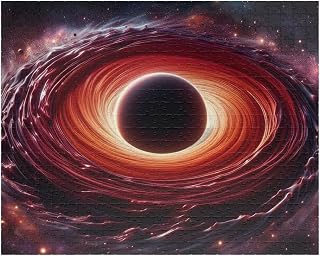 Rich Maroon-Colored Black Hole Accretion Disk Jigsaw Puzzle Made in USA