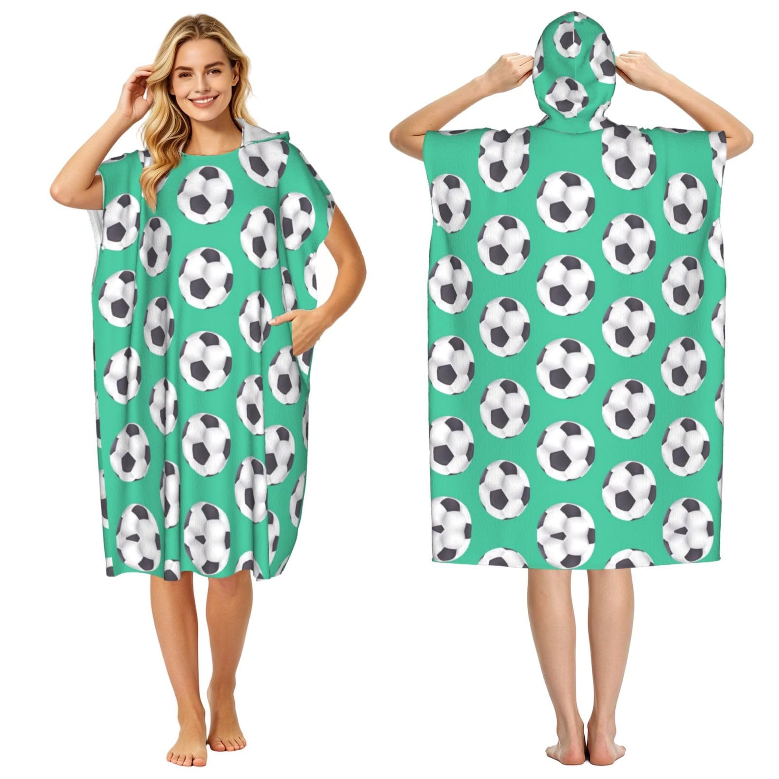 Poncho piscine football en microfibre adulte pour se changer facilement