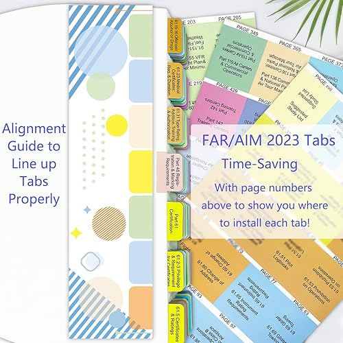 Vista 2 de Pestañas actualizadas FAR/AIM 2023 para piloto privado, 92 pestañas impresas + 8 pestañas de índice en blanco, codificadas por colores y resistentes