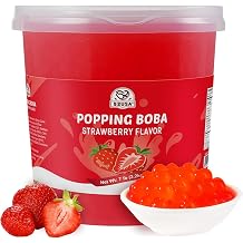 52USA Strawberry Popping Boba Pearls, 3.2kg 7.05 Pounds, Bursting Boba Pearls for Bubble Tea, Drinks, Desserts & Ice Cream Topping