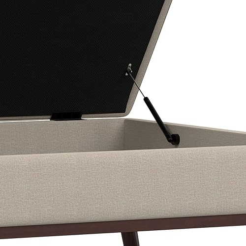 Miniatura 379 de SIMPLIHOME Owen - Bandeja rectangular moderna de mediados de siglo de 34 pulgadas de ancho, otomana pequeña para almacenamiento de mesa auxiliar, en