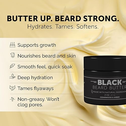 Miniatura 3 de Detroit Grooming Co. Manteca para barba  Suaviza, espesa, hidrata y rejuvenece tu barba con aceite de cártamo y manteca de karité  Esenciales para