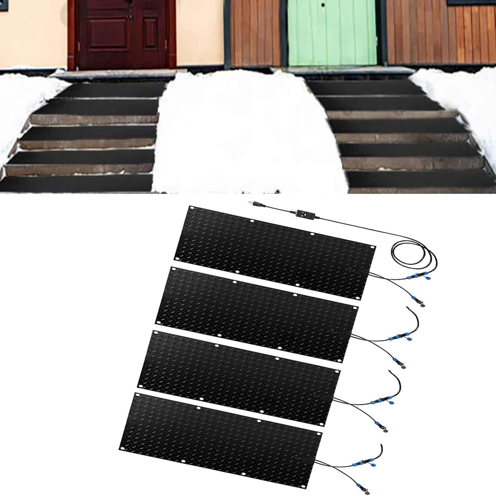 Maty przeciwśnieżne na podjazdy i chodniki - Zewnętrzne antypoślizgowe maty elektryczne do odśnieżania zimą(40x200cmx4Pcs)