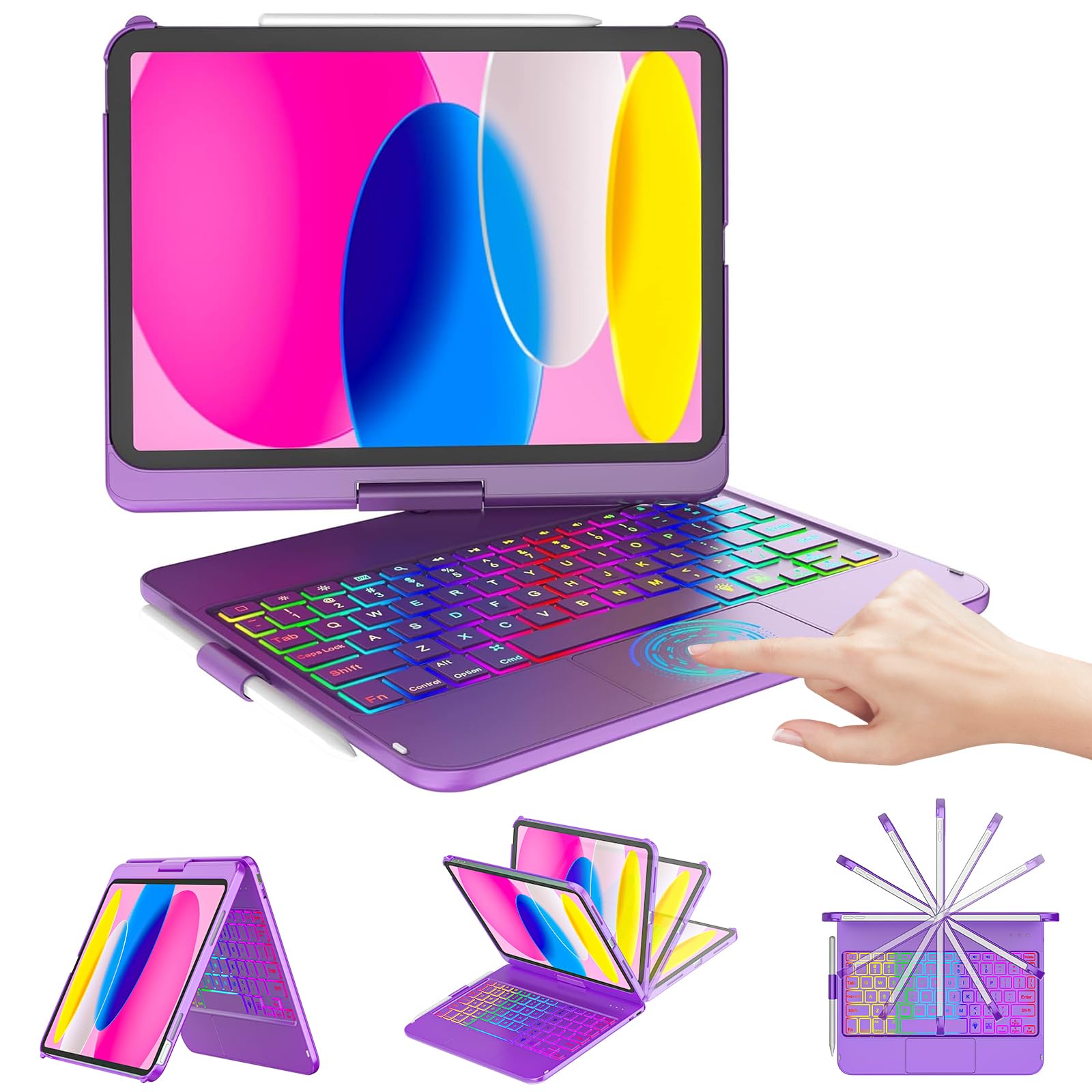 Photo 1 of CC Store iPad 10th/11th Gen Keyboard Case with 360° Swivel