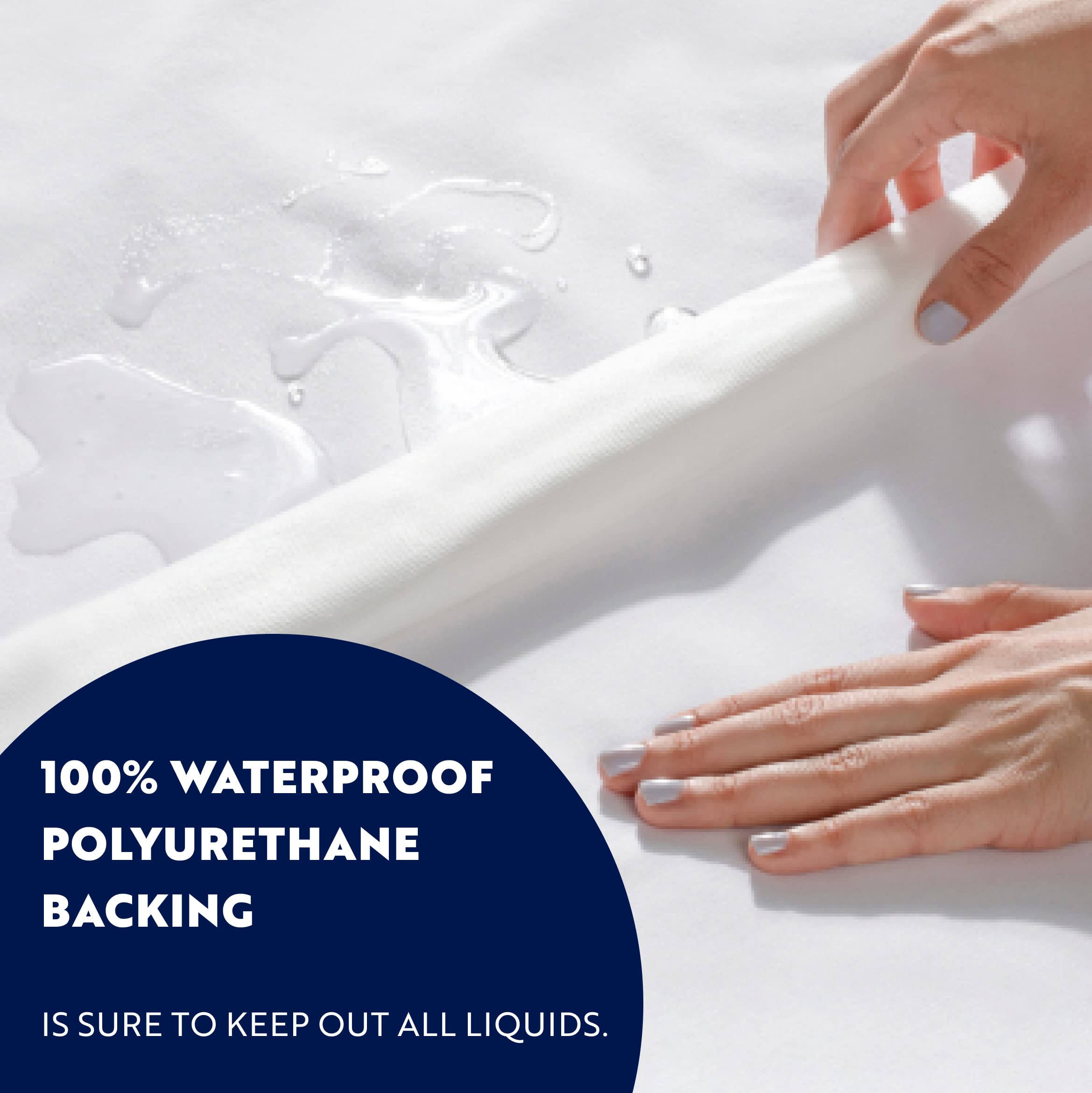 Linenspa Waterproof Mattress Protector, Twin Size – Fitted Sheet Style, Breathable, Machine Washable & Dryer Safe, White