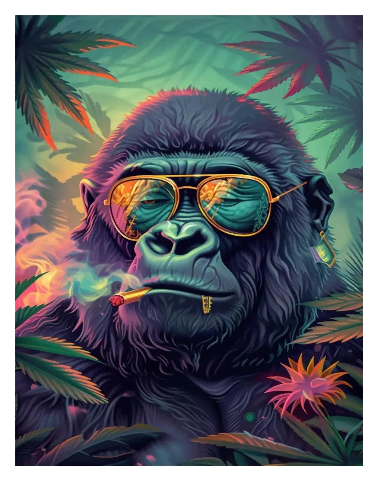 Tableau déco nature singe chimpanzé affiche murale animaux 50x70