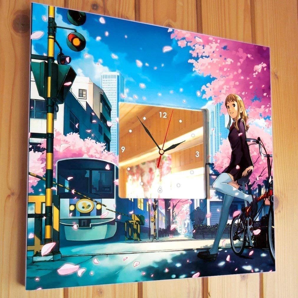 Anime Art Wall Clock Mirror Fan Japanese Cartoon Animation theme Decor Teen Room Design Gift Souvenir