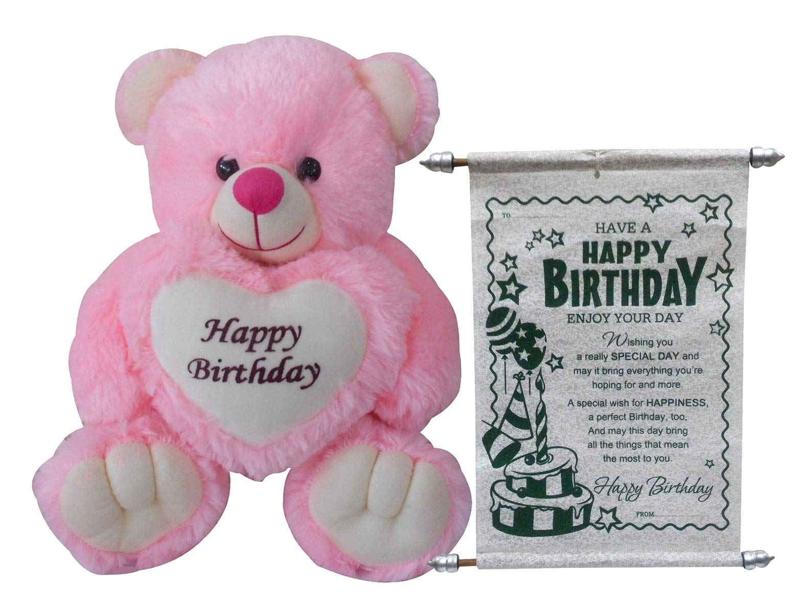 Saugat Traders Birthday Gift for Girlfriend & Boyfriend Pack of Soft Teddy Bear-Birthday Scroll Card-Gift for Wife-Husband-Friends-Girls-Boys (B013G3SAIG) Amazon Price History, Amazon Price Tracker