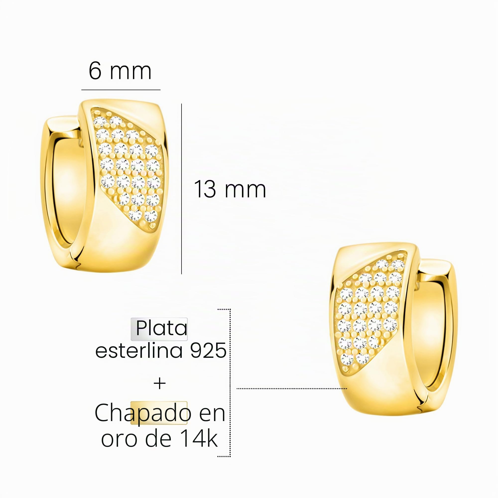 SOFIA MILANI - Pendientes para Mujeres en Plata de Ley 925 - Creole de Cubic Zirconia