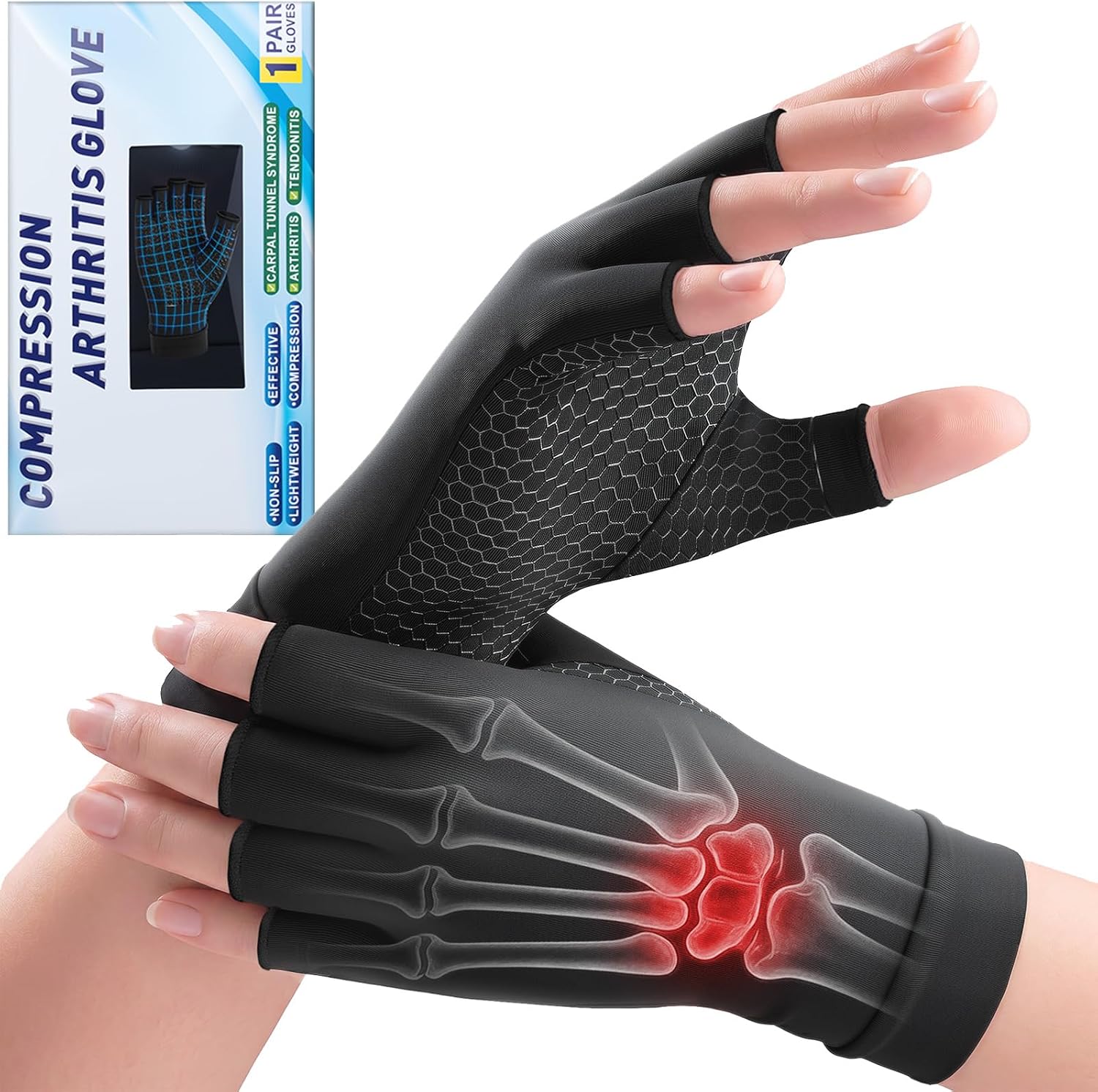 Arthritis Compression Gloves for Men & Women, Carpal Tunnel Pain Relief
