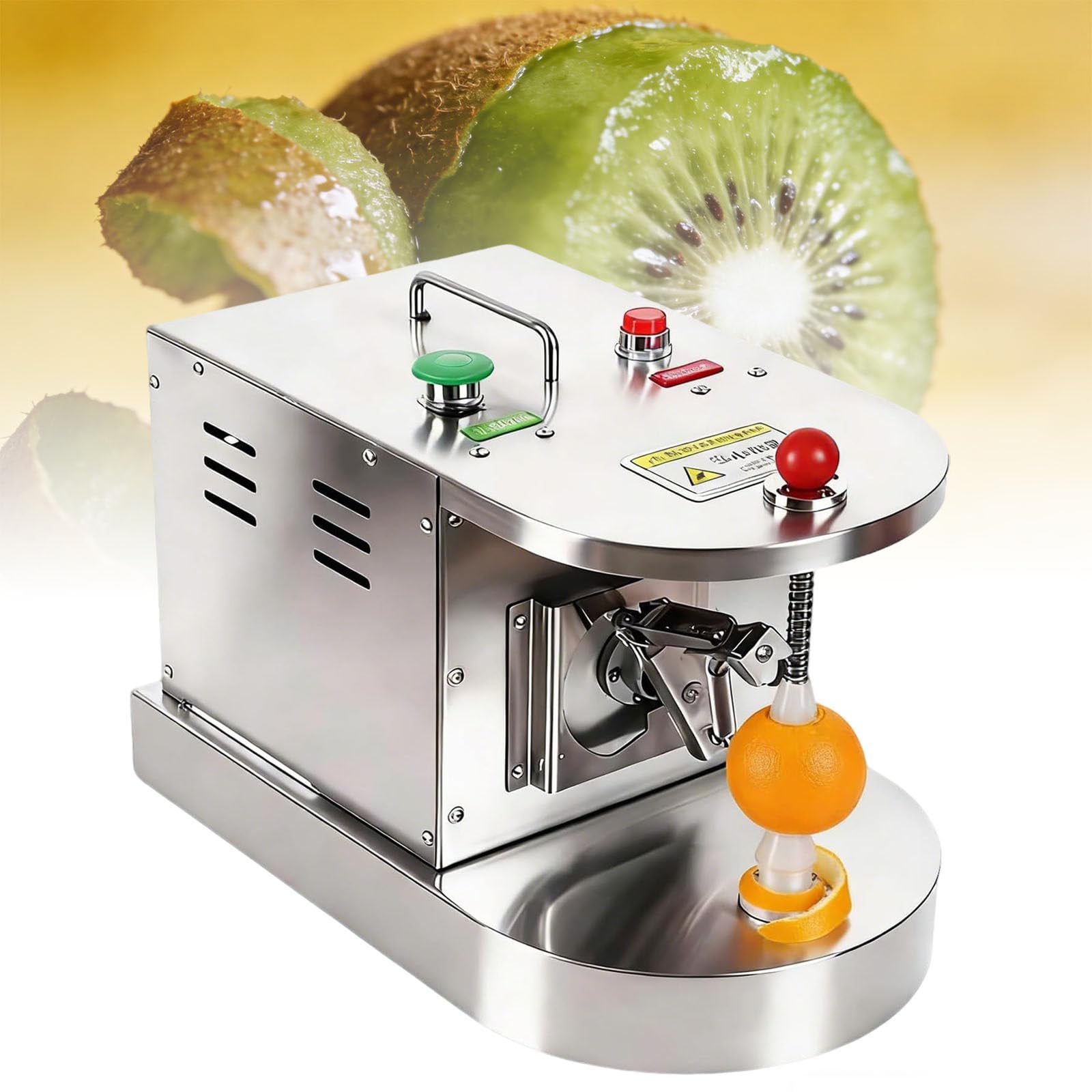 Ymnogjie Automatic Lemon Orange Peeler,Commercial Stainless Steel Peeling Machine,Adjustable Thickness,Automatic Stop,500 Pieces/Hour,for Apples,Oranges,Potatoes,Peaches,Kiwis