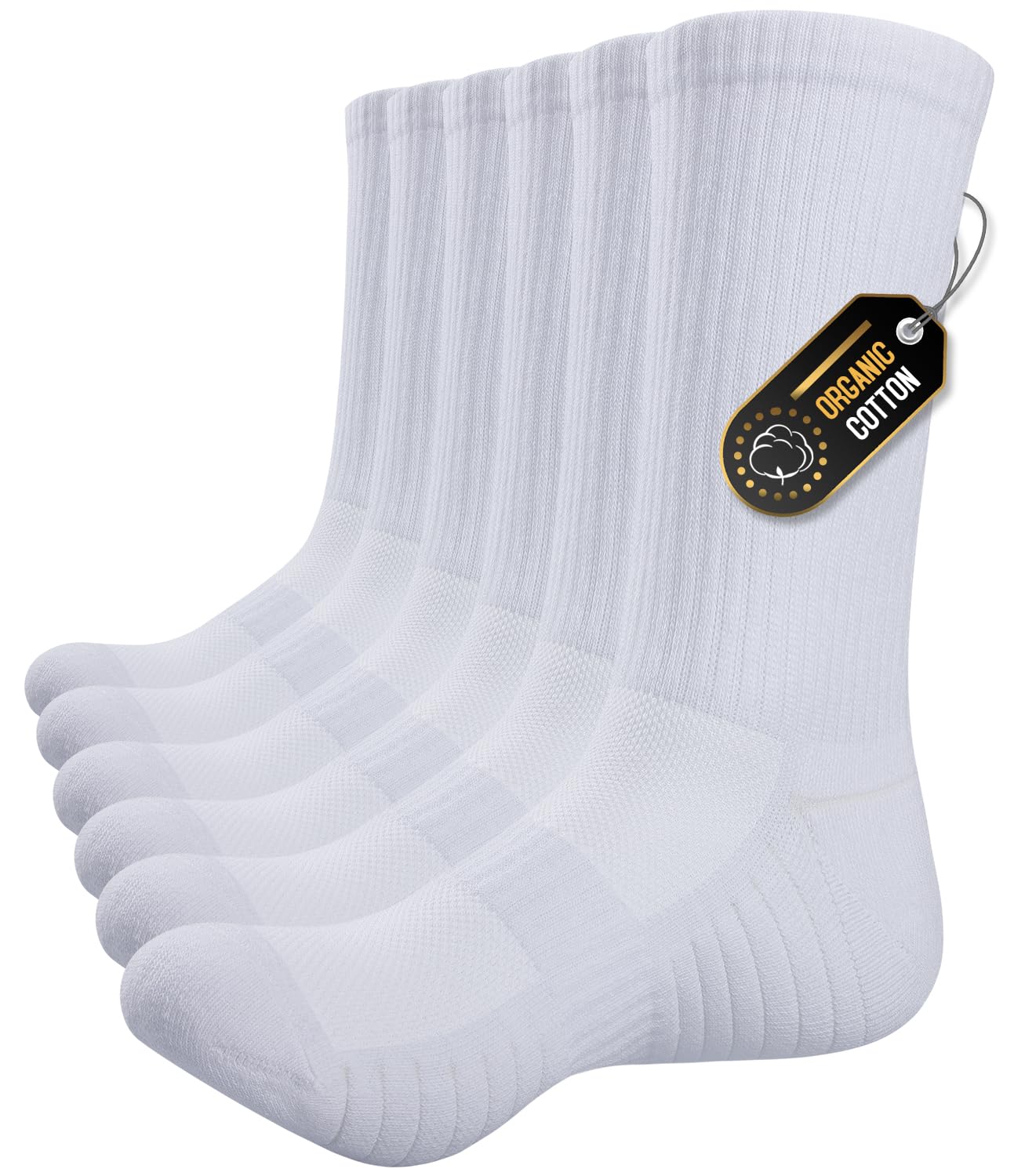 Alaplus Mens womens Socks 6 Pairs Wicking Breathable Cushion Comfortable Casual Crew Socks Outdoor Multipack Performance Hiking Trekking Walking Athletic Socks
