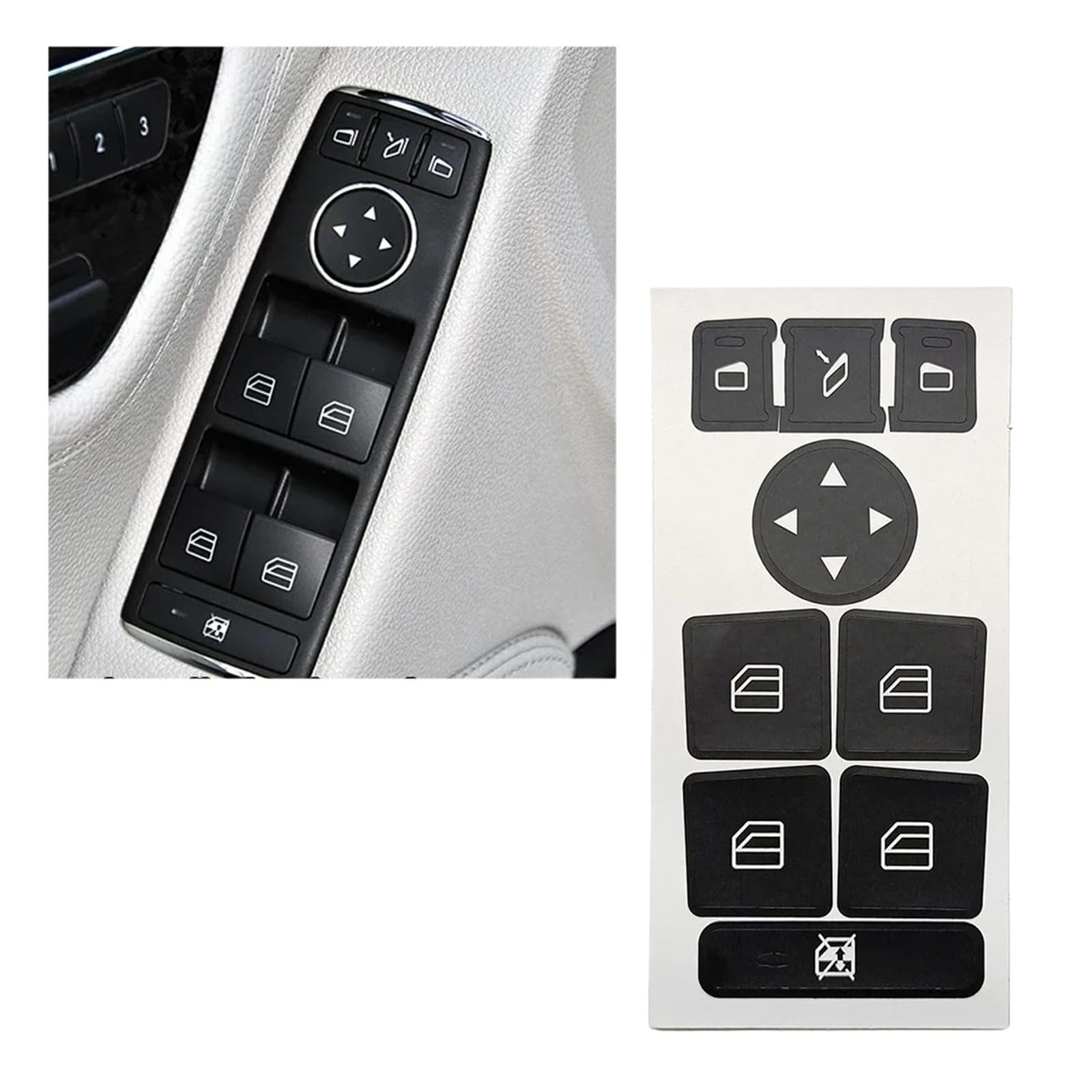 Fit For M//e//r//c//e//d//e//s b//e//n//z A B C E Class W176 W246 W204 W212 Car Door Armrest Window Lift Switch Button Repair Sticker Decal Anti Scratch