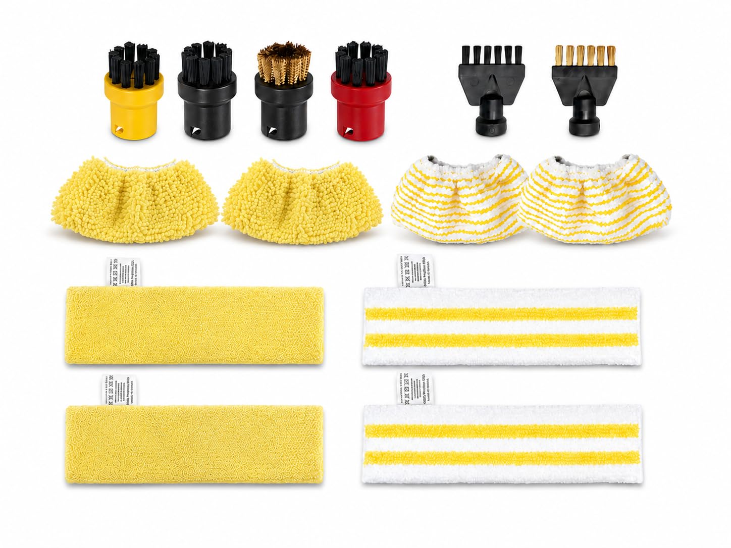 NexusBound Washable & Reusable 14 Pack Set Accessories For Karcher EasyFix SC 1, SC 2, SC 3, SC 4, SC 5, Steam Cleaner, 4 Floor Pads, 4 Handheld Nozzle Pads, 4 Round Brushes, 2 Joint