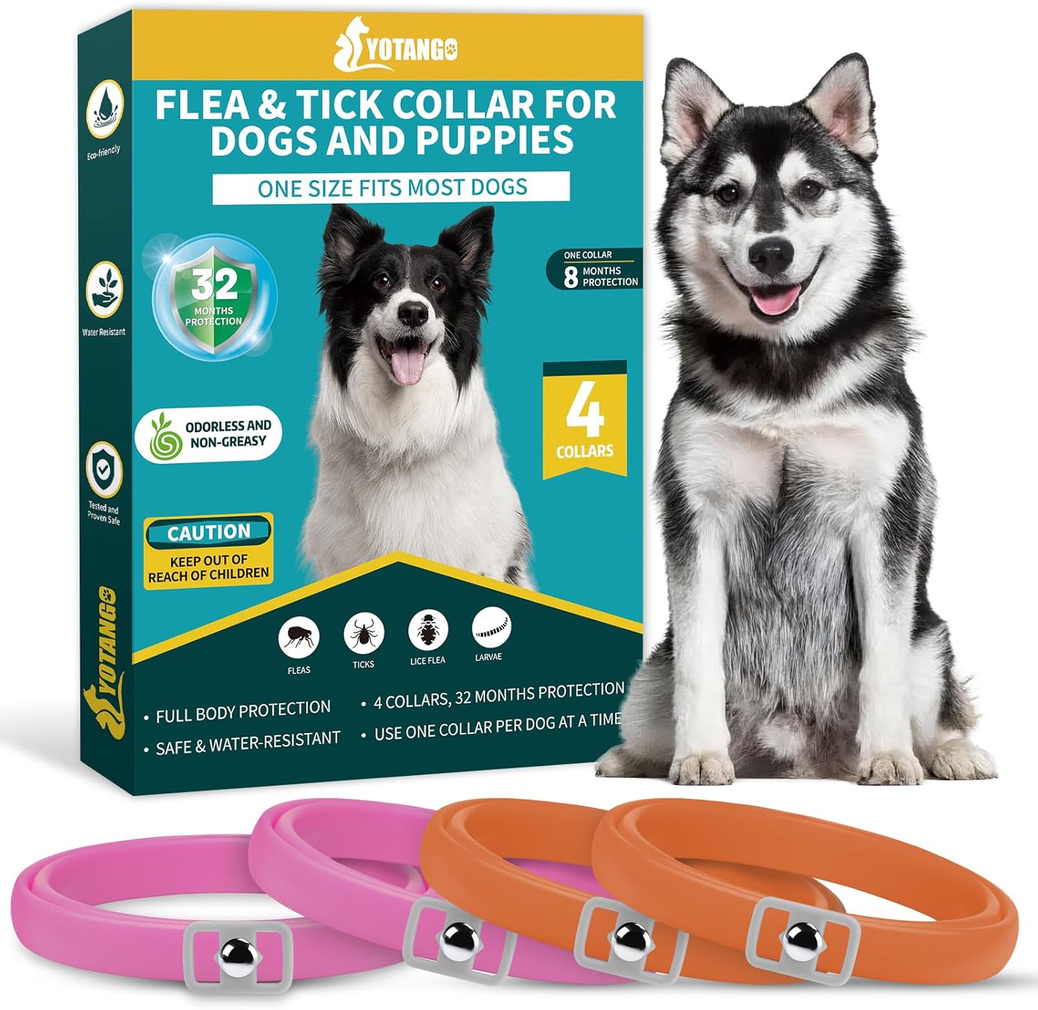4 Pack Flea Collar for Dogs, Dog Flea and Tick Collar 8