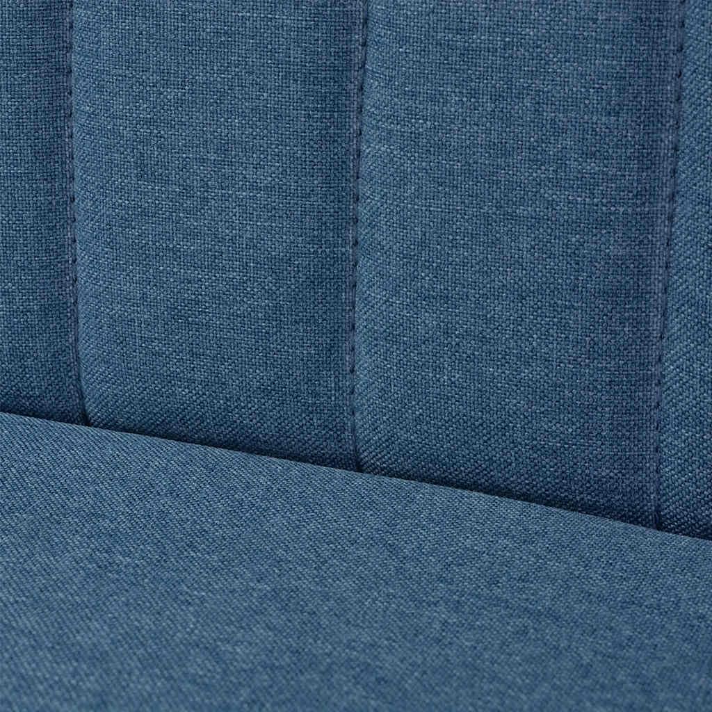 Canape 2 Places 117x55,5x77 cm Tessuto Blu Legno | Telaio in legno solido, comodo cuscino imbottito, seduta per soggiorno, facile da montare