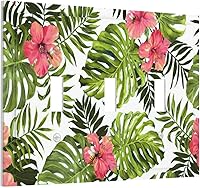 Vista 139 de Cubierta de Interruptor de Luz de 1 Gang con Escena de Flores de Grecia Mediterránea, Dispositivo Individual Basculante/GFCI, Placa Decorativa