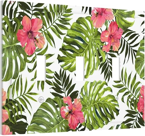 Miniatura 139 de Cubierta de Interruptor de Luz de 1 Gang con Escena de Flores de Grecia Mediterránea, Dispositivo Individual Basculante/GFCI, Placa Decorativa