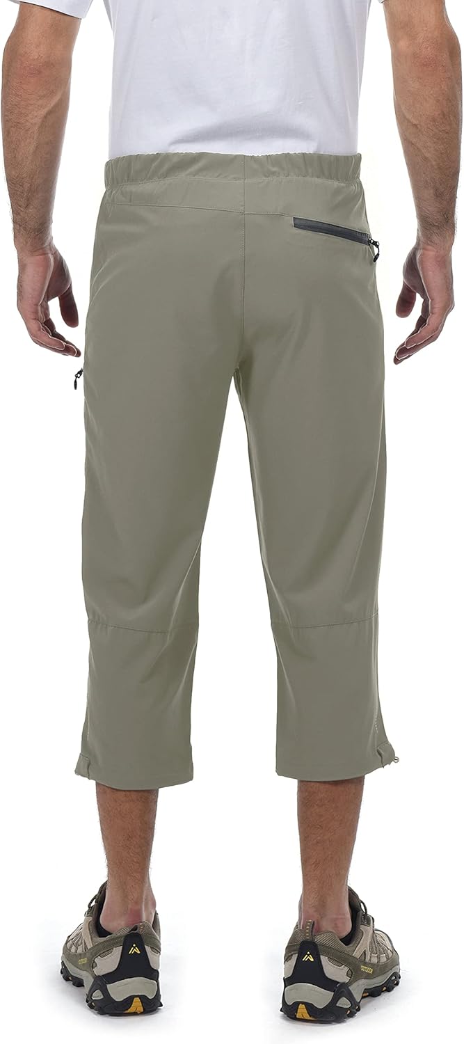 Little Donkey Andy Men's Quick Dry 3/4 Pants Lightweight Capri Shorts Hiking Fishing Travel Casual