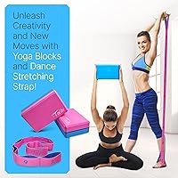 Vista 6 de Bloques de Yoga Paquete de 2 con Correa y Guía – Bloques de Pilates de Espuma EVA Antideslizantes para Entrenamientos en Casa, Danza, Ballet