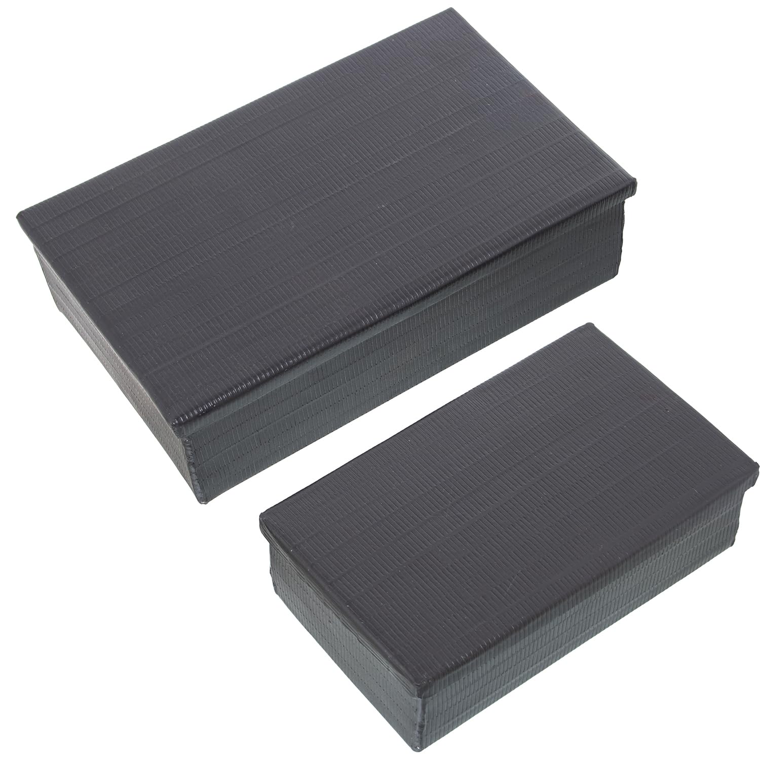 Set 2 cajas aluminio tallado negro | Boîte métal gravée 22cm