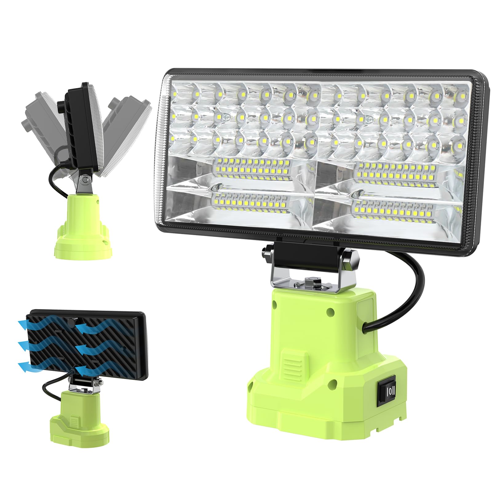 Yinniy 38W for Ryobi 18V Light,6000LM for Ryobi Flashlight 18V Spotlight with USB Port LED Work Light Flashlight with 2 Light Modes, Cordless LED