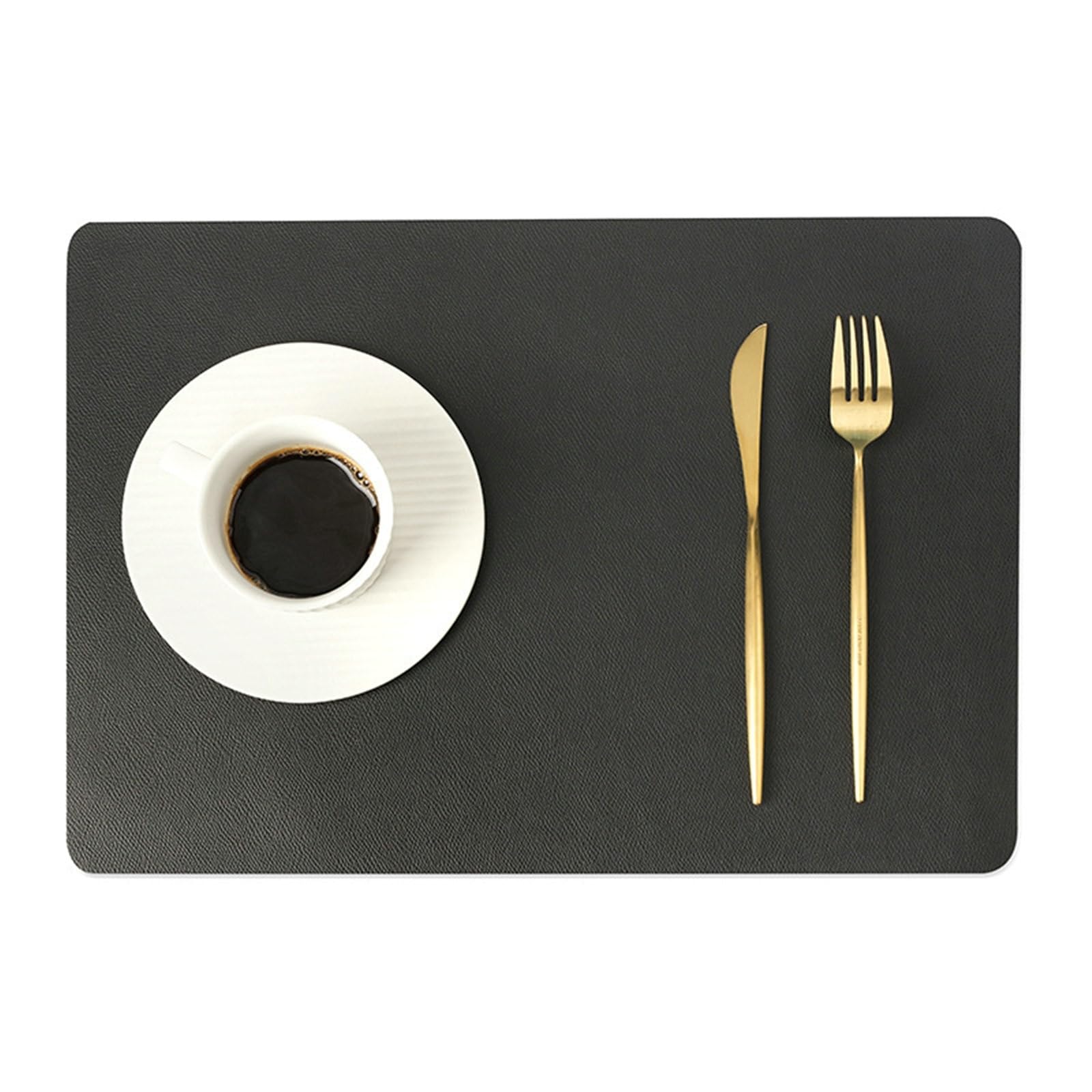 Set de table rectangulaire lot de 4 anti-rayure napperon de cuisine noir en PVC facile à nettoyer