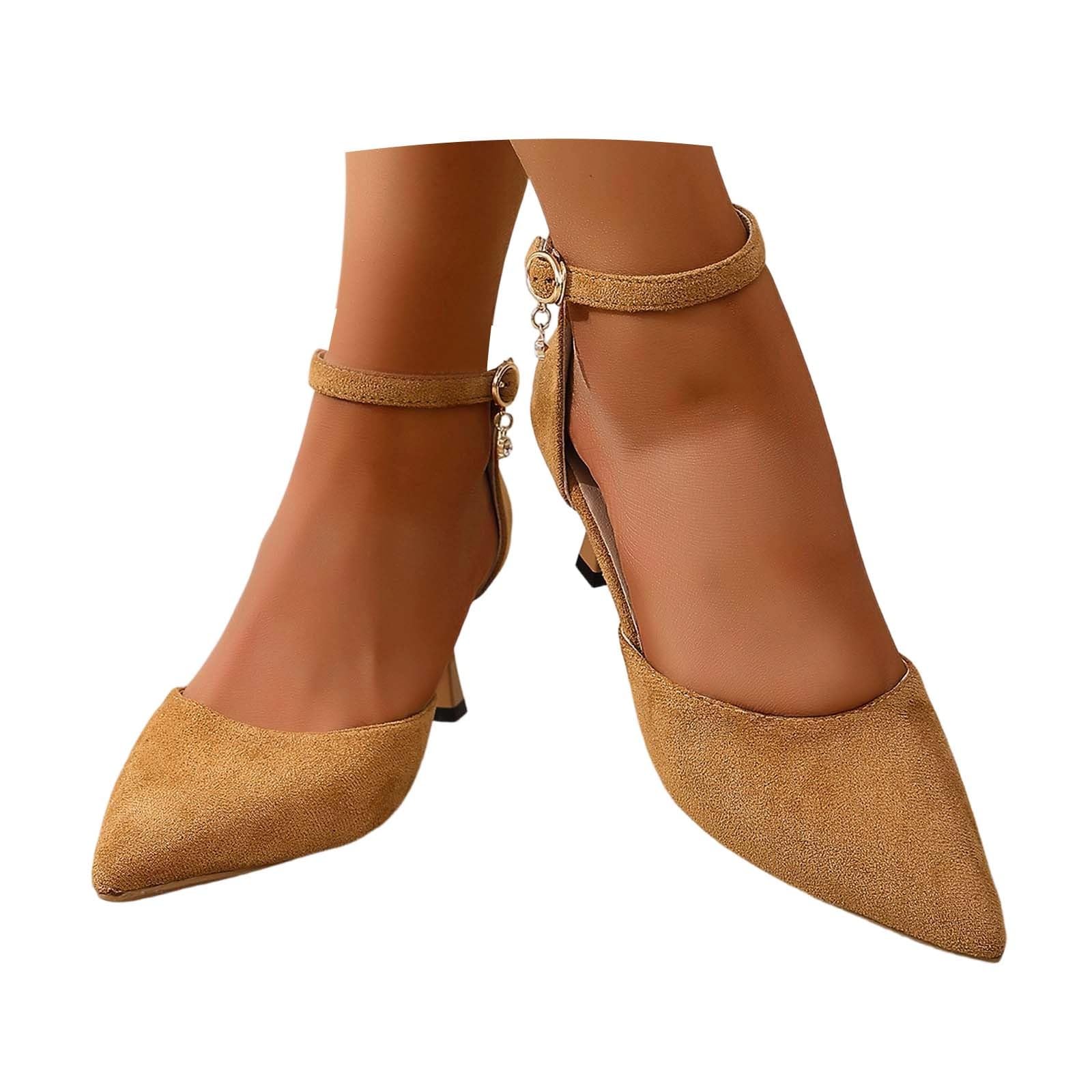 Chaussures stiletto élégantes à bout pointu avec semelle légère et sangle ajustable en velours - 8