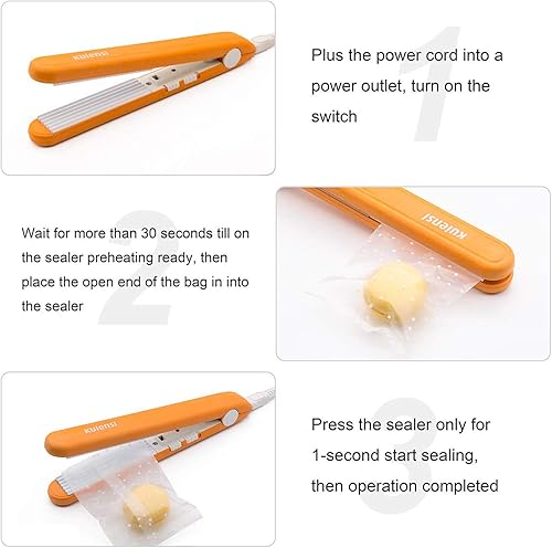 Miniatura 4 de Sellador térmico de bolsas de alimentos, mini máquina de sellado portátil para almacenamiento de alimentos en bolsas, interruptores inteligentes