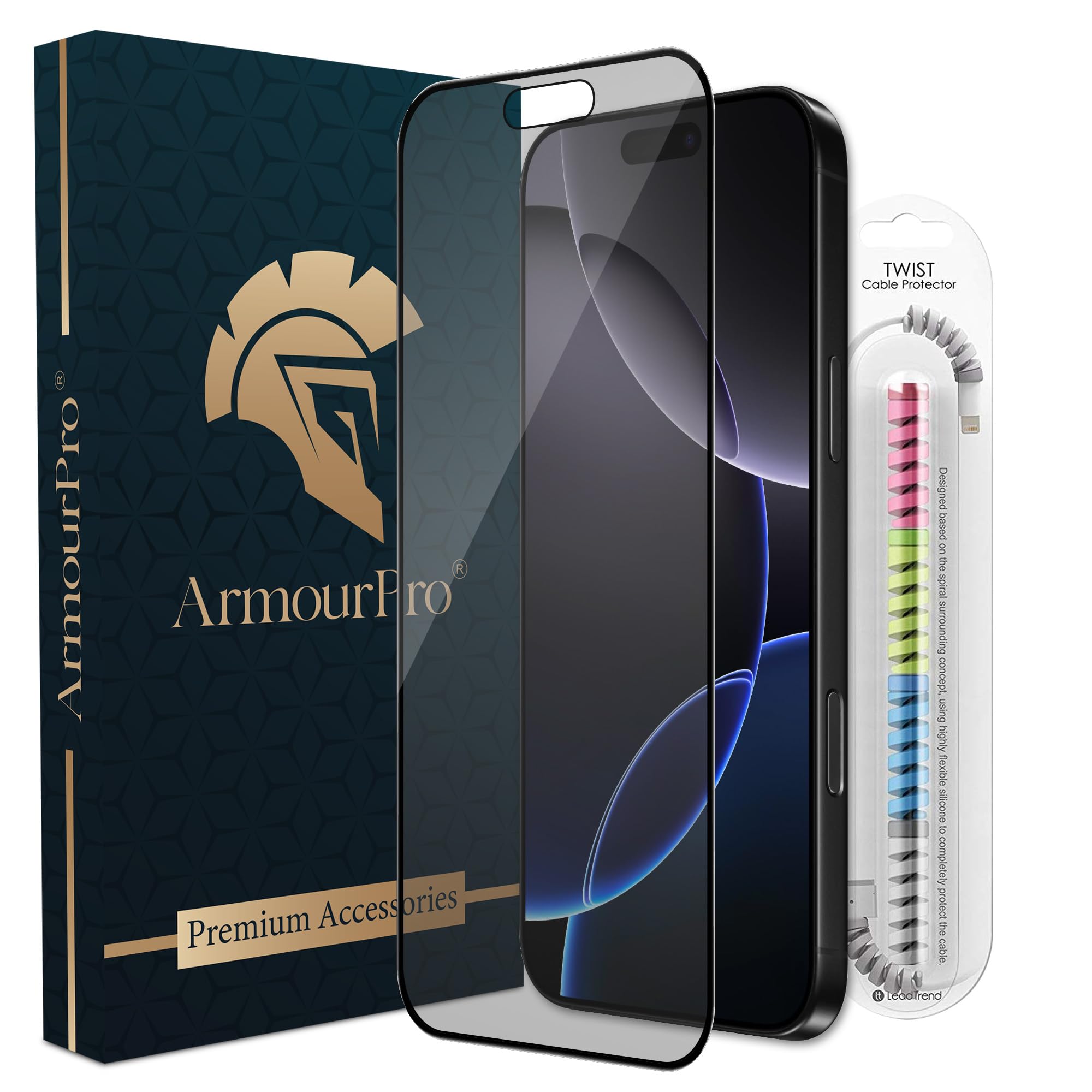ArmourPro Premium Matte Tempered Glass for iPhone 16 with Edge to Edge Coverage and Cable Protector and Easy Installation Kit, Pack of 1 | Matte Finish (B0DHLDQLYM) Amazon Price History, Amazon Price Tracker