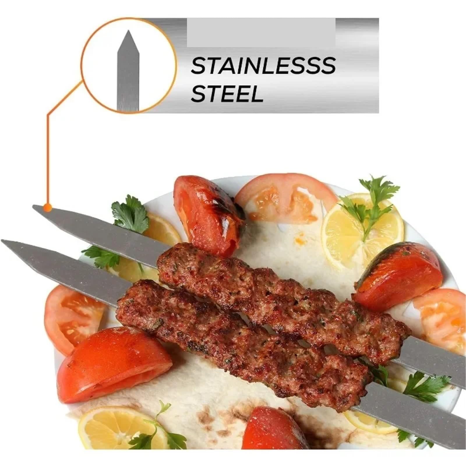 Spiedini per grigliate Spiedini di kebab, spiedini piatti for grigliate al barbecue, for shish e turche(5pcs-40x2cm)