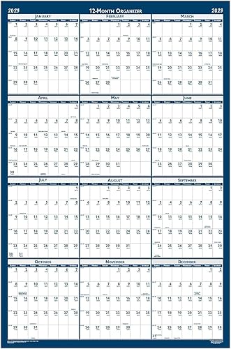 Miniatura 3 de House of Doolittle Calendario de pared laminado 2023, reversible, horizontalvertical, 24 x 37 pulgadas, enero a diciembre (HOD396-23)