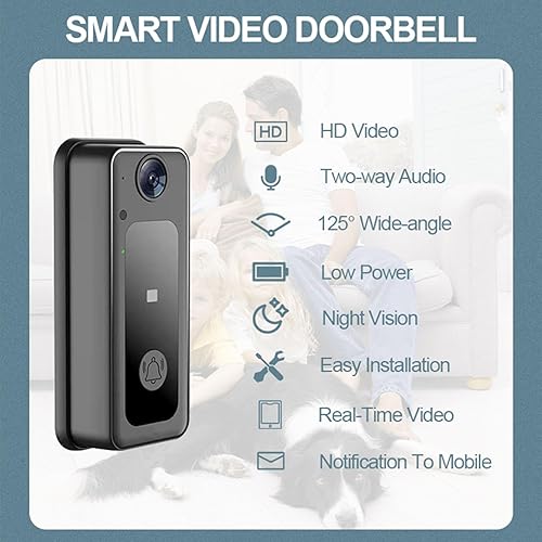 Miniatura 6 de Doorbell Camera Wireless, Video Doorbell, Homekit Doorbells, Smart Doorbells, 125 Wide View HD Real-Time Video, HDR Night Vision, TwoWay Audio,