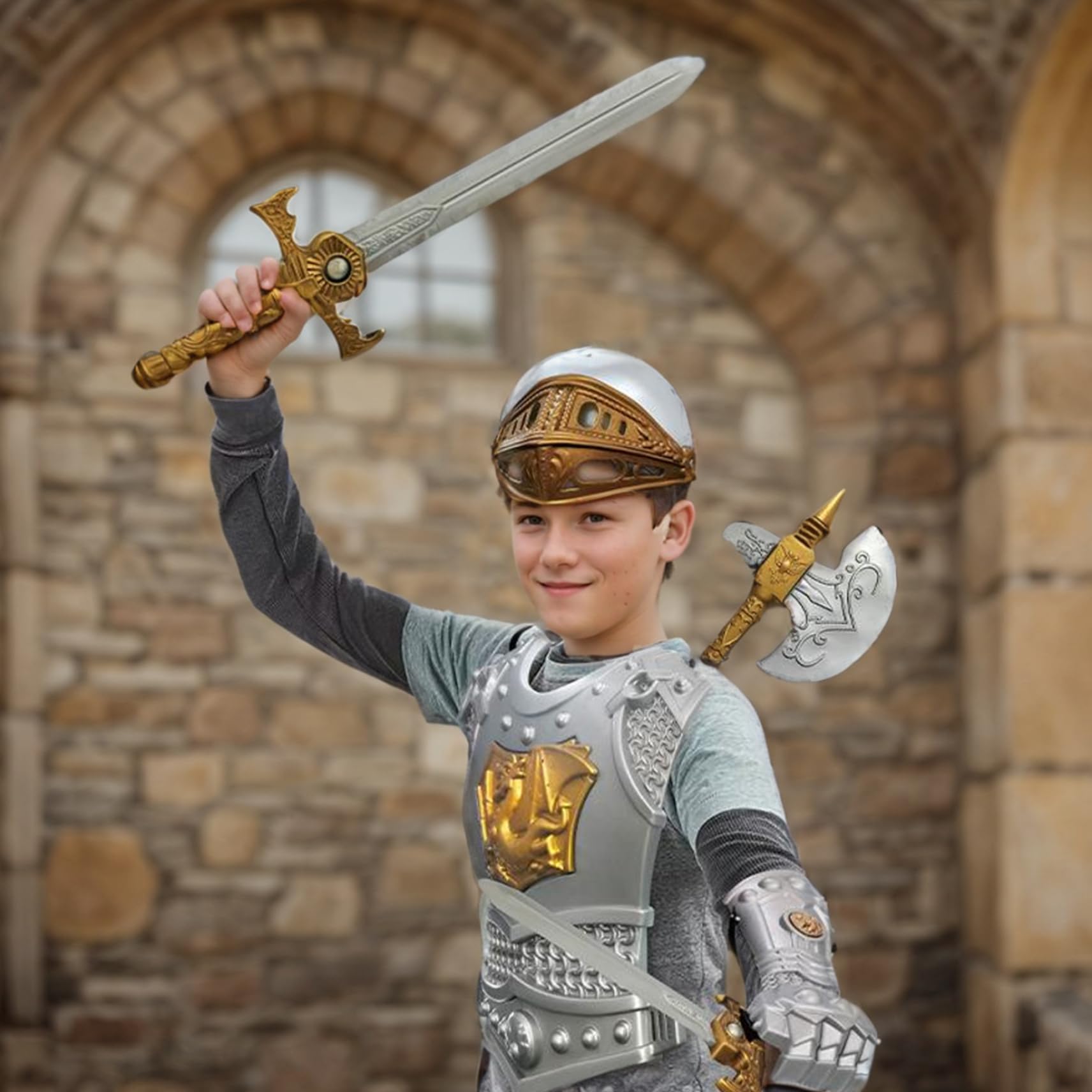 Pacchetto bambino Cavaliere Templare: Spada, Scudo, Casco e