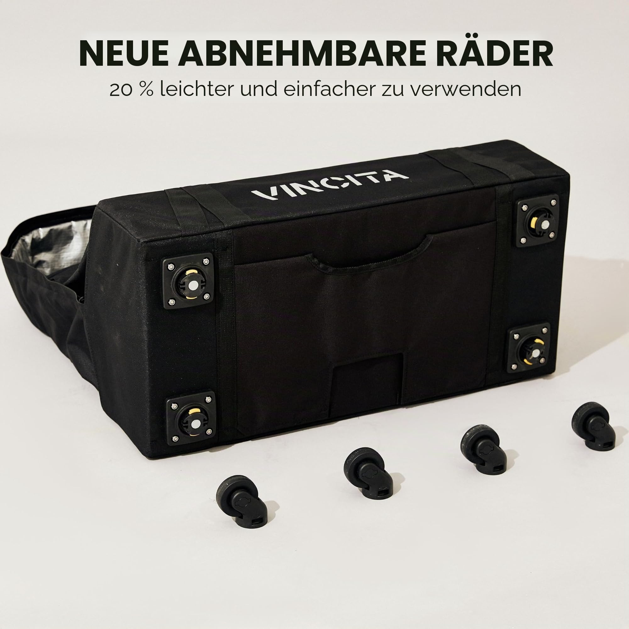 Vincita Sightseer 4.0 Weiche Transporttasche für Brompton Klappfahrrad - mit Kleidertasche, vier abnehmbaren Rädern und Schultergurt, Brompton Fahrradtasche, leichte Lösung für Flugreisen