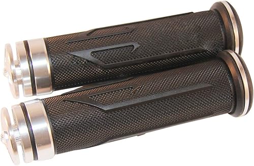 Miniatura 2 de Silver Handlebar Grips Gel with Bling Diamond End Caps Compatible for 2005 Kawasaki ZRX1200