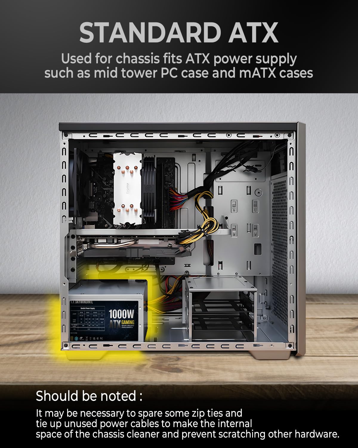 Amazon | 1000W 電源 ゲーミング PSU 80 プラス ゴールド スタンダード