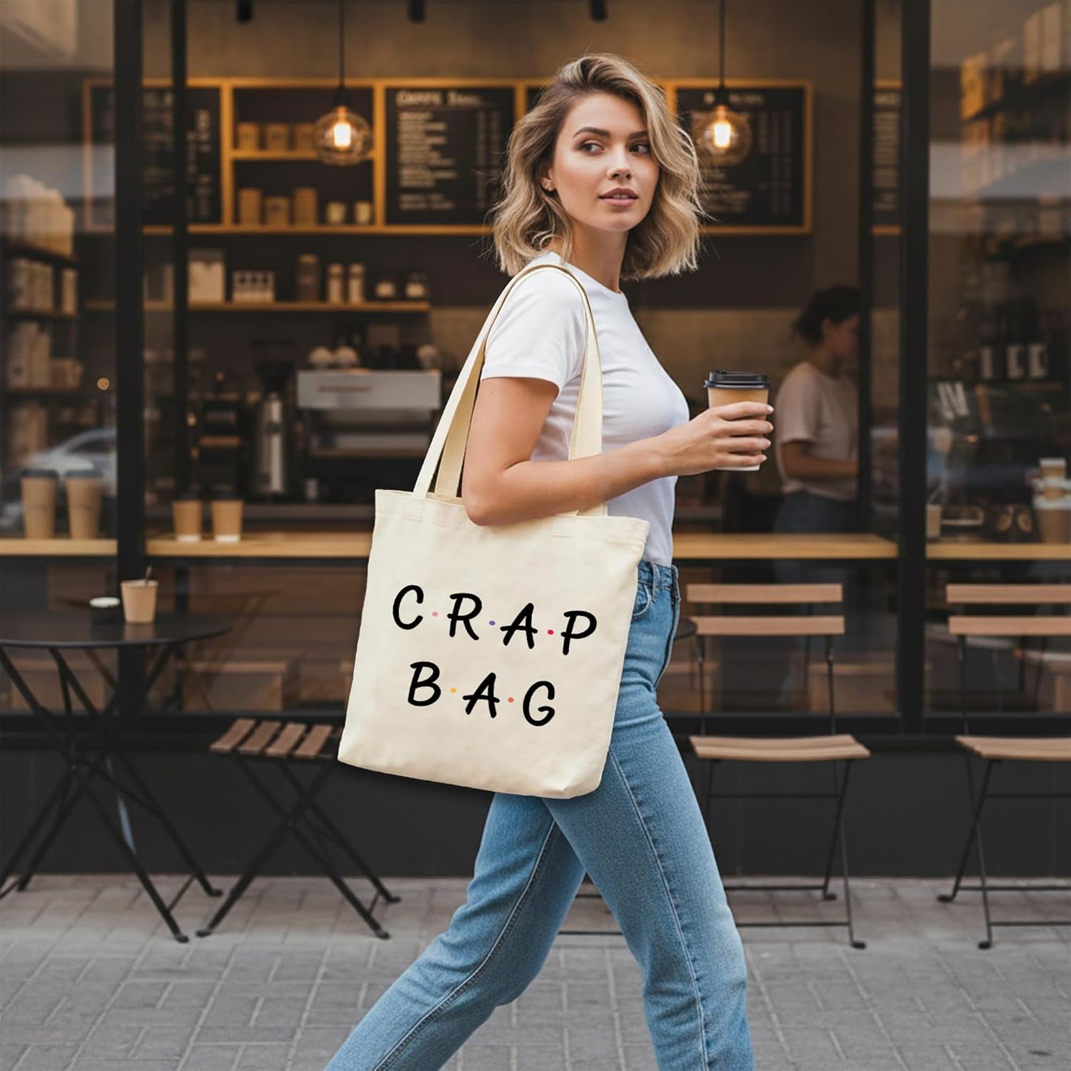 Friend Gifts for Women - Friend Birthday Gifts Canvas Tote Bag Aesthetic Beach Shopping Bag Reusable Grocery Canvas Bags Funny Christmas Galentines Valentine's Mothers Day Gift for Friends Female - Image 2