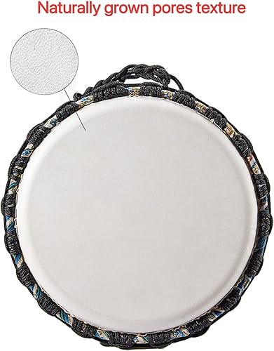 Miniatura 7 de Percusión, tambor africano Djembe Bongo Congo, hecho a mano, cabeza de tambor de piel de oveja, tambor de mano de estilo nacional (A)