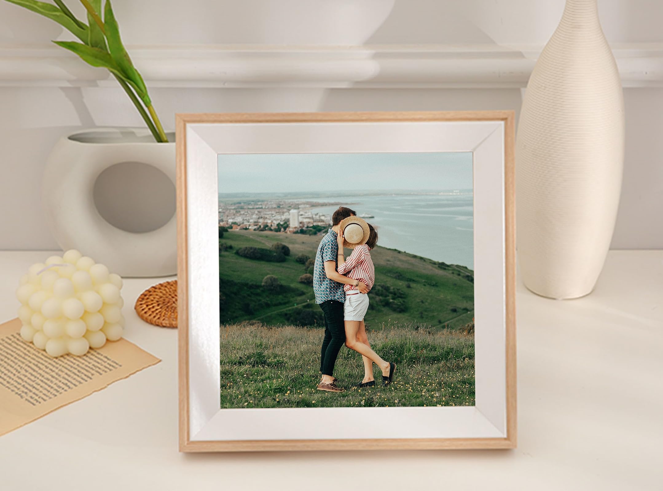 Bilderrahmen Zum Hinstellen, Bild 20.3 x 25.4 cm Anzeigen, Holz Rechteck Fotorahmen für Home Decor, Horizontal & Vertikal, Tischplatte, MDF