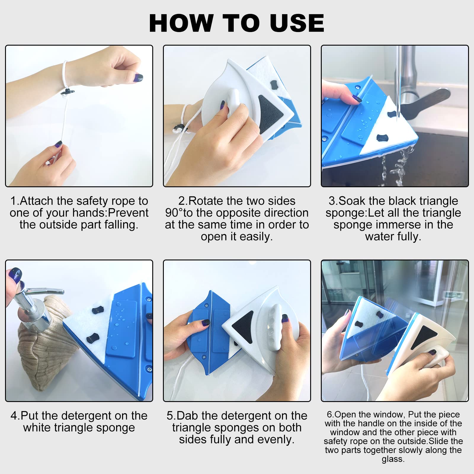 Single /double-sided Window Cleaner Glass Wiper Magnetic Cleaning Tools Useful Surface Cleaning Brush For High Rise Double Glazed Windows - View #11