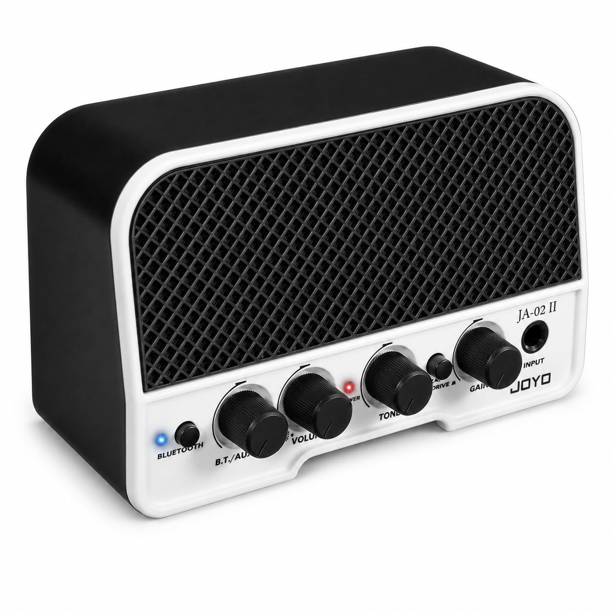 JOYO Mini amplificatore per chitarra 5W Amplificatore per chitarra elettrica Piccolo amplificatore per chitarra con canali Bluetooth Clean e Overdrive Ricaricabile portatile (JA-02 II Nero)