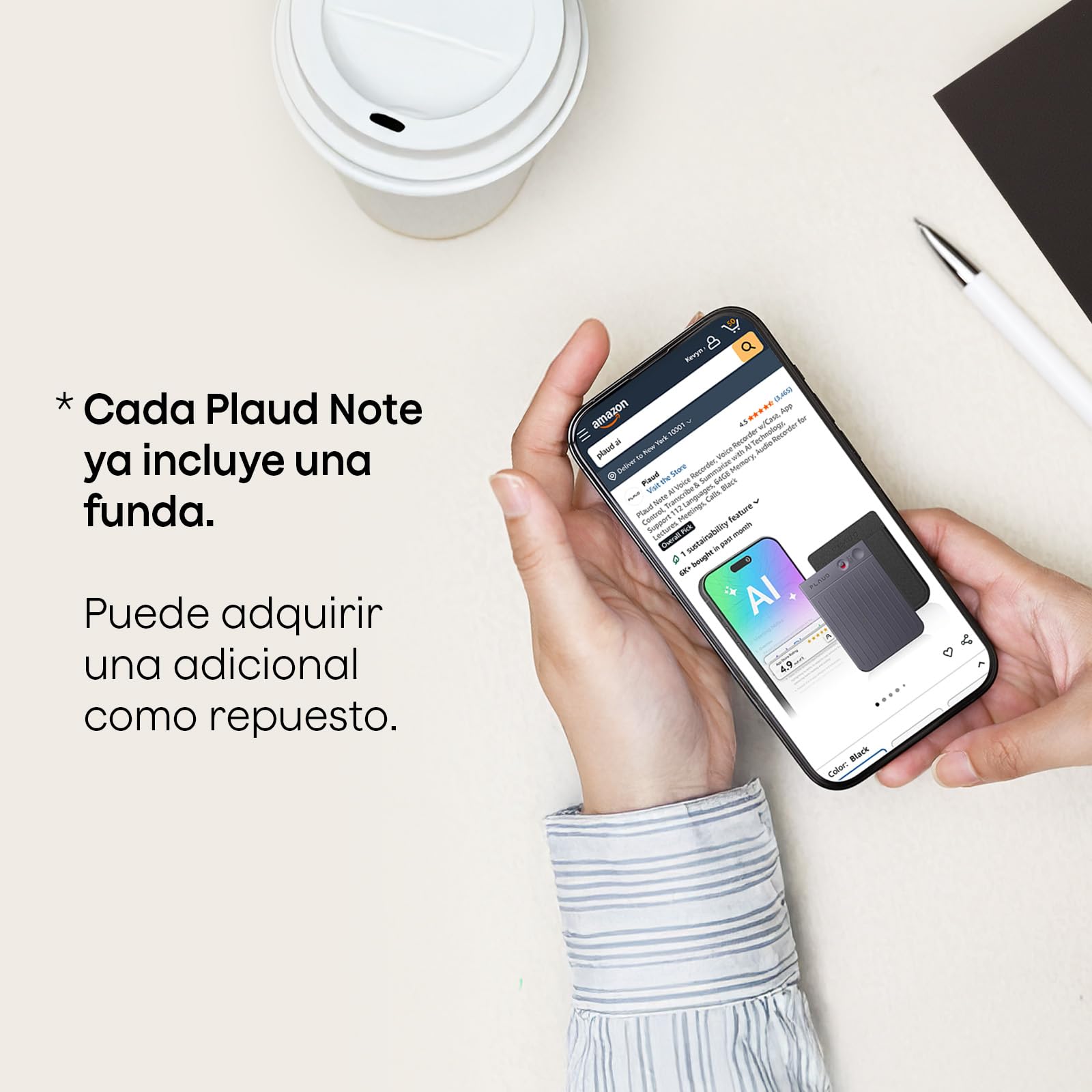 Funda Magnética para Plaud Note Grabadora de Voz IA Solo Compatible con Plaud Note Grabadora Protector Portátil, Marrón